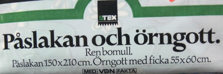 Vackra färgglada påslakan och örngott, 70-tal, retro, nya i förpackning