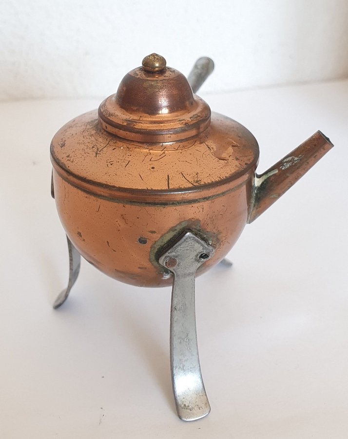 GAMMAL MINI KAFFEPANNA TREFOT KOPPAR COPPER COFFEE POT