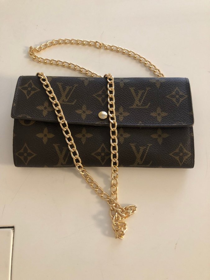 Louis Vuitton monogram plånbok väska axelväska crossbody handväska