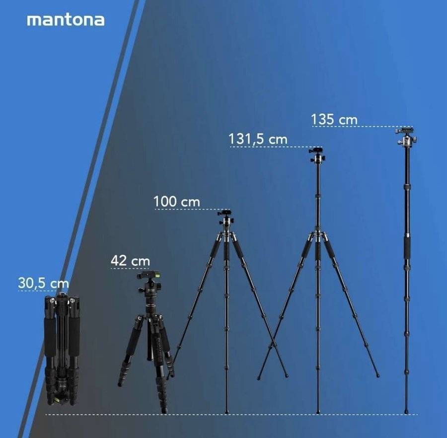 Oanvänd Kamerastativ/Tripod - Perfekt för Resan, blogga tiktok, filma