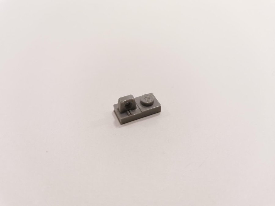 Lego - plate - modified - locking on top - 1x2 - part 30383 - ljusgrå (bluish)