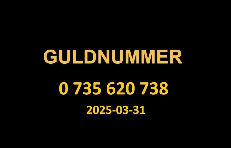 0 735 620 738 GULDNUMMER mobilnummer telefonnummer kontantkort nummer guld