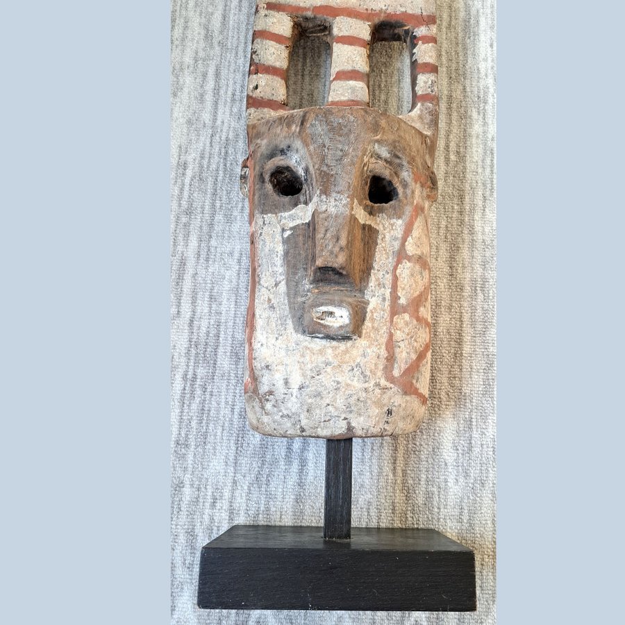 1,2 m hög Afrikansk Mask. Burkina Faso - Mossi. Retro träkonstverk.