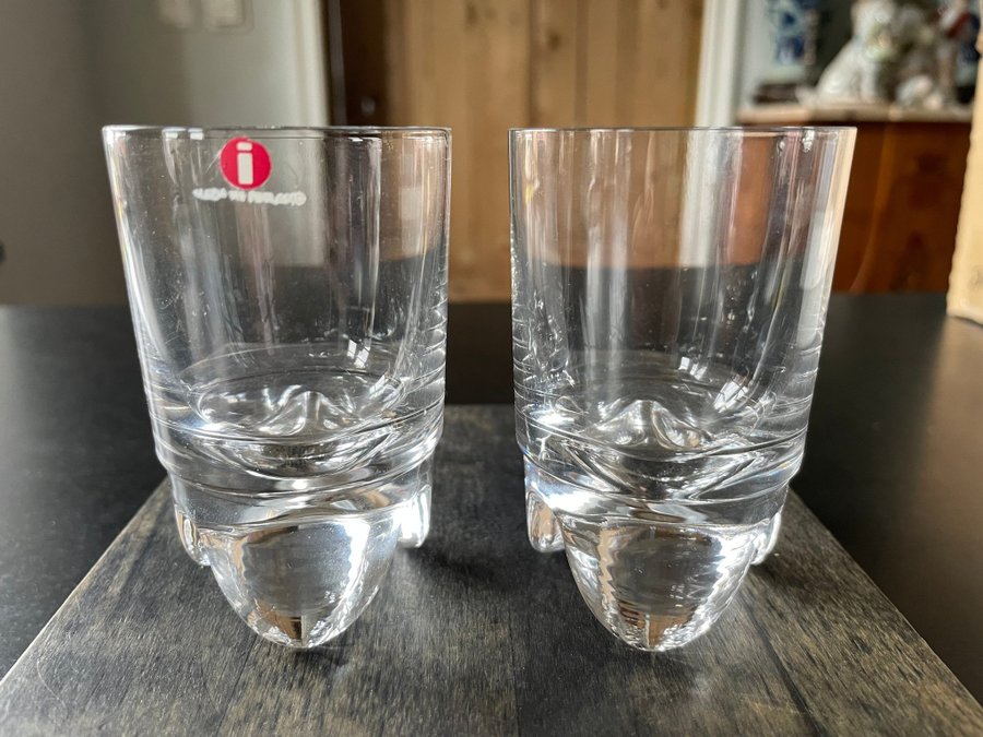 2 Shot glass, Kippis, Timo Sarpaneva, 1977, Iittala,