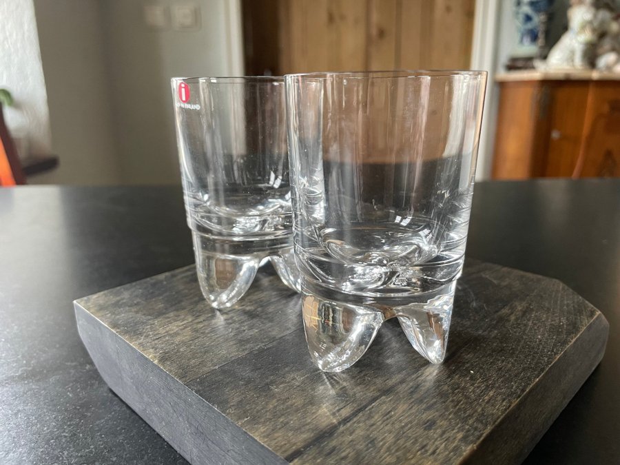 2 Shot glass, Kippis, Timo Sarpaneva, 1977, Iittala,