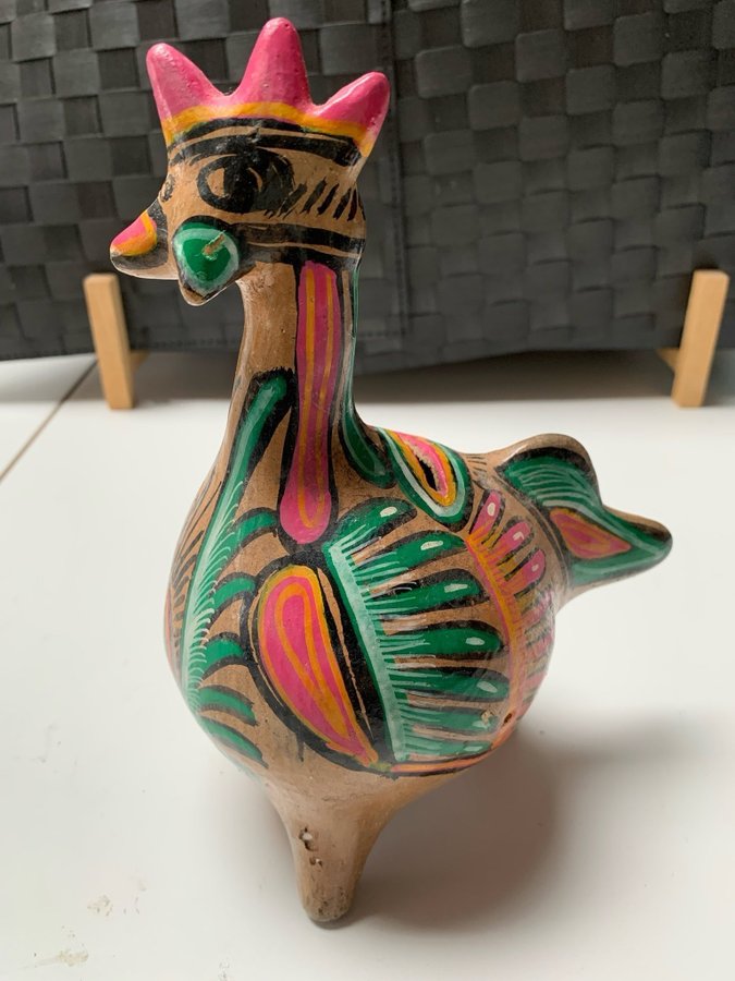 Meixican folk art vintage mid century coin bank bird sparbössa fågel