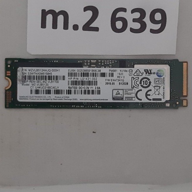 SSD m.2 , 512GB , NVMe , märke: Samsung , formfaktor 2280