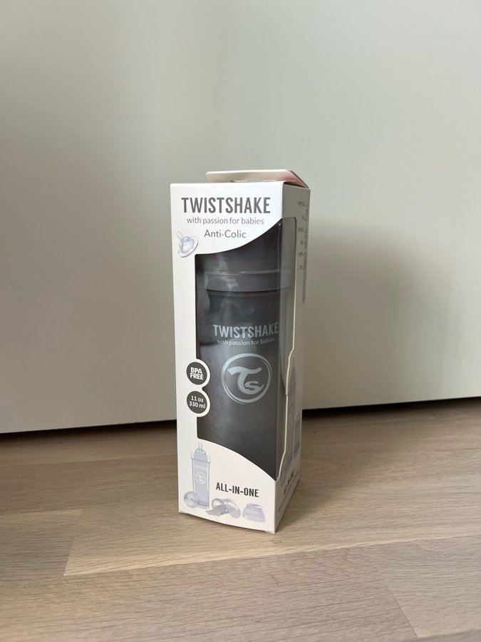 Twistshake All-in-One flaska 330 ml grå