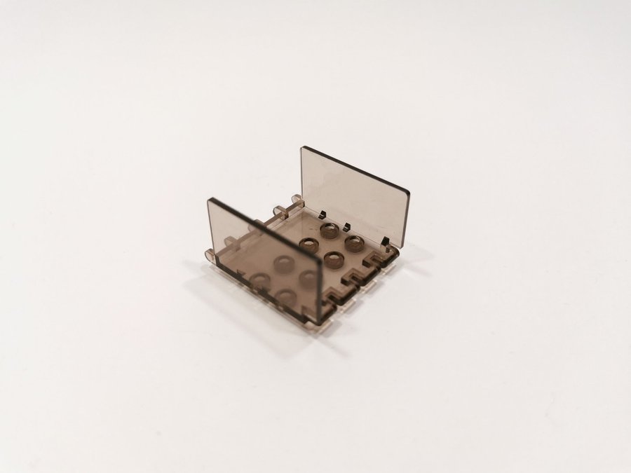 Lego - transparent - hinge - windscreen - 4x4x2 - part 2337 - trans black