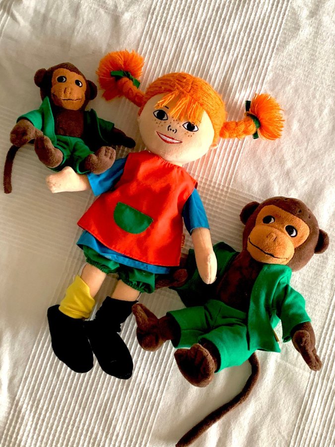 Stor Pippi docka + 2 Herr Nilsson