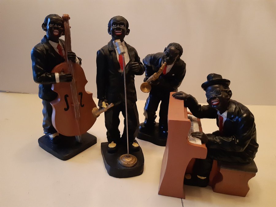 Jazzband 4 figurer. Saxofonist. Solist. Pianist. Basist. 1990-tal