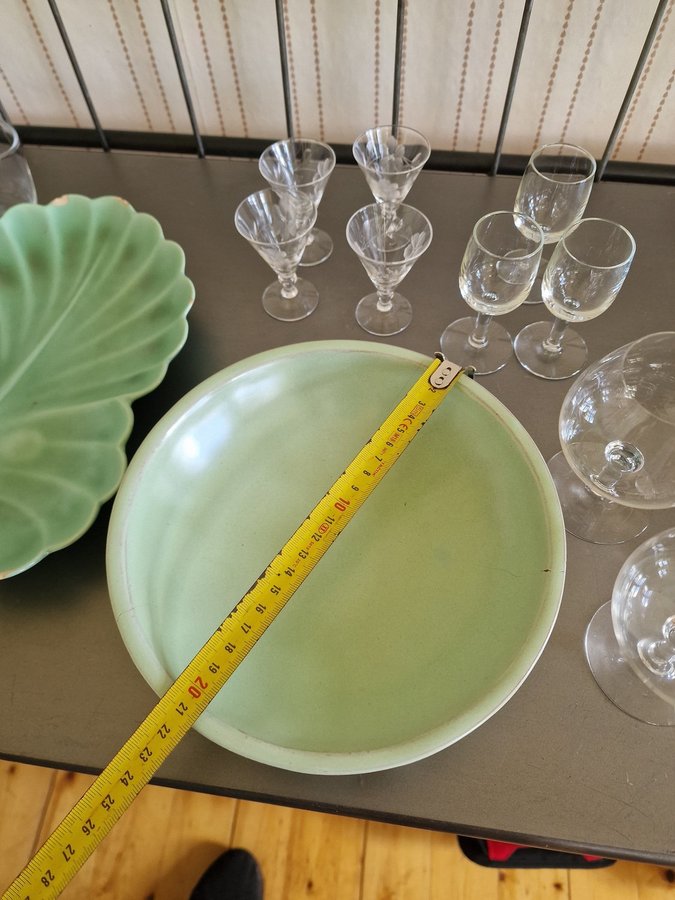 Gefle fat grönt blad citronpress orrefors ölglas snapsglas whiskeyglas