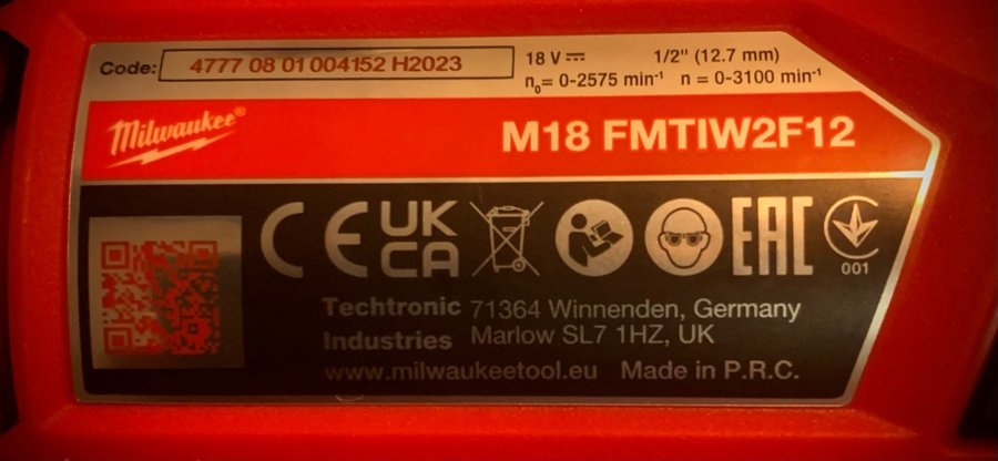 Milwaukee M18 FMTIW2F12 Mutterdragare