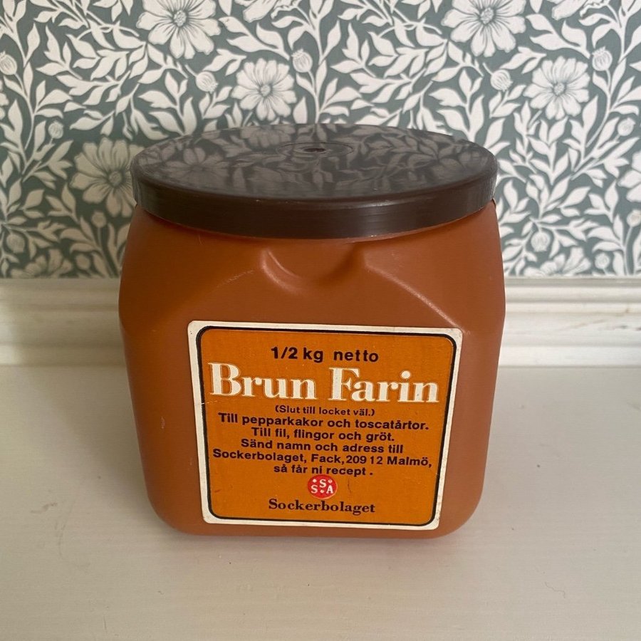 Burk retro Brun Farin brun/orange ca 70/80-tal