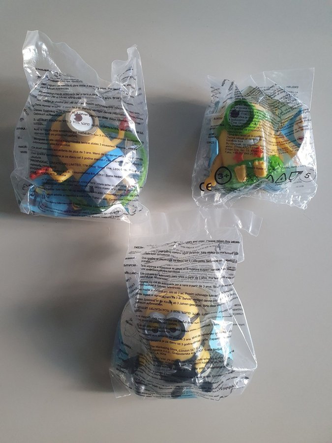 3 st samlarfigurer Minions nya i fp Happy Meal McDonalds 2015