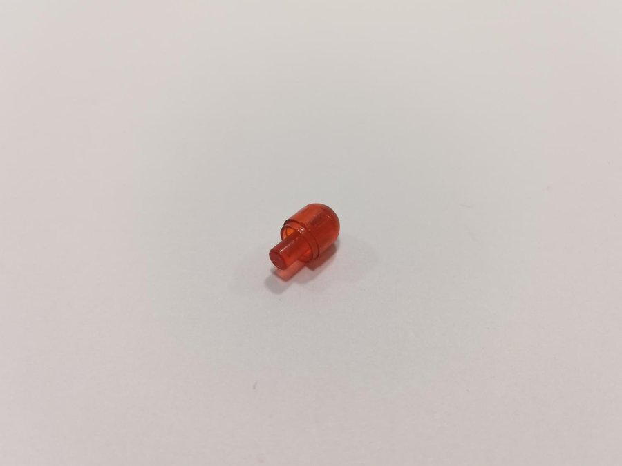 Lego - transparent - siren - bulb - part 58176 - röd (trans red)