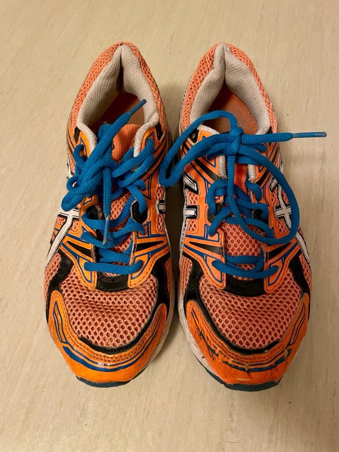 Asics Womens Duomax TM GT-1000 Blue Orange Low Top Running Sneaker Shoe, stl 37