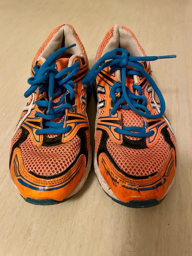 Asics Womens Duomax TM GT-1000 Blue Orange Low Top Running Sneaker Shoe, stl 37