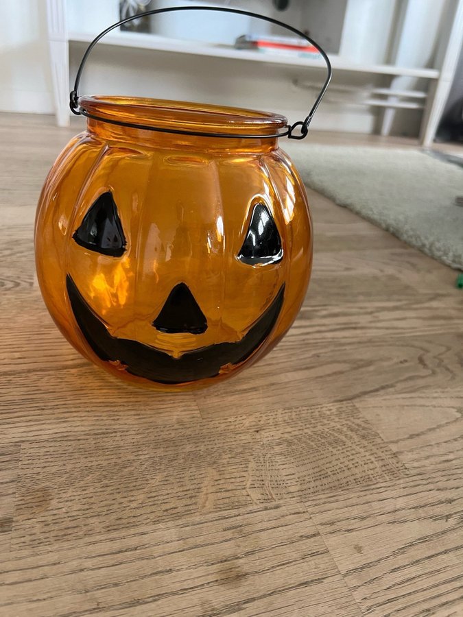 Glaslykta pumpa Halloween