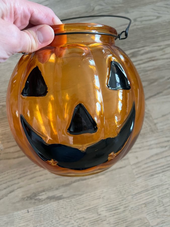 Glaslykta pumpa Halloween