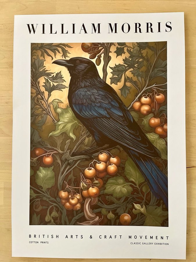 Poster A3 William Morris ”Black Raven”