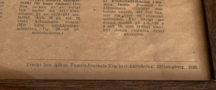 MODET ÅR 1925 GLASAT TRYCK FRÅN ALLERS FAMILJ-JOURNALS TRYCKERI MÅTT: 50X35 CM