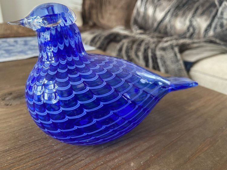 Toikko Iittala fågel blå