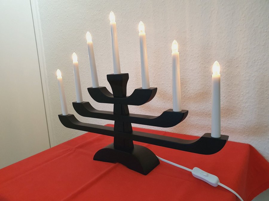 ELLJUSSTAKE Gnosjö Konstsmide Adventljustake Fönsterlampa ljusstake i trä