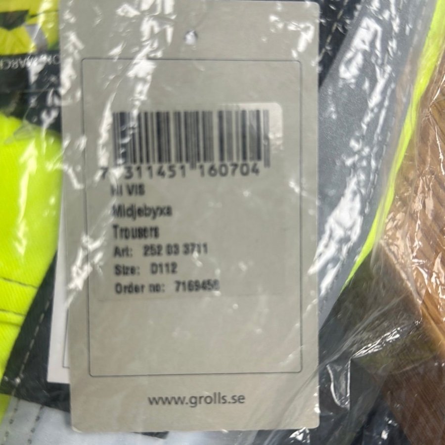 Björnkläder Hi Vis gula byxor, storlek D112