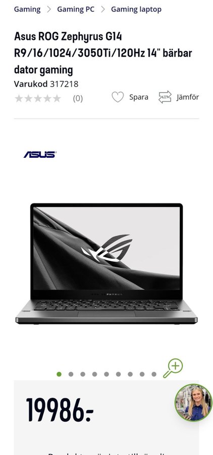 Asus ROG Zephyrus G14 R9/16/1024/3050Ti/120Hz