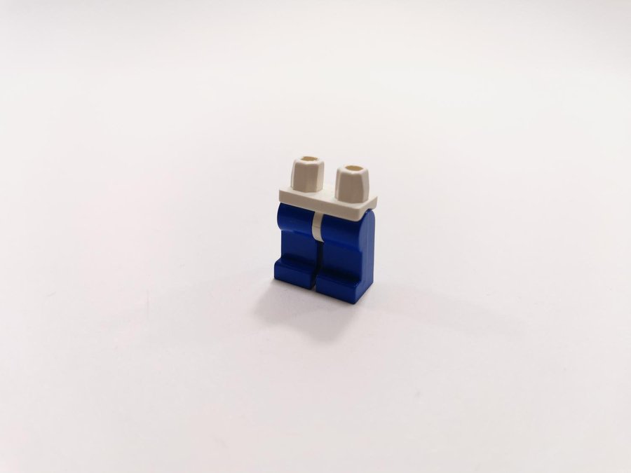 Lego - ben - hips  legs - till minifigur - part 979c07 - blå/vit