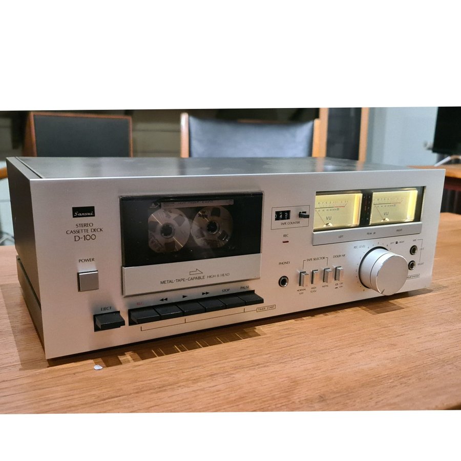 Sansui D-100 Kassettbandspelare renoverad