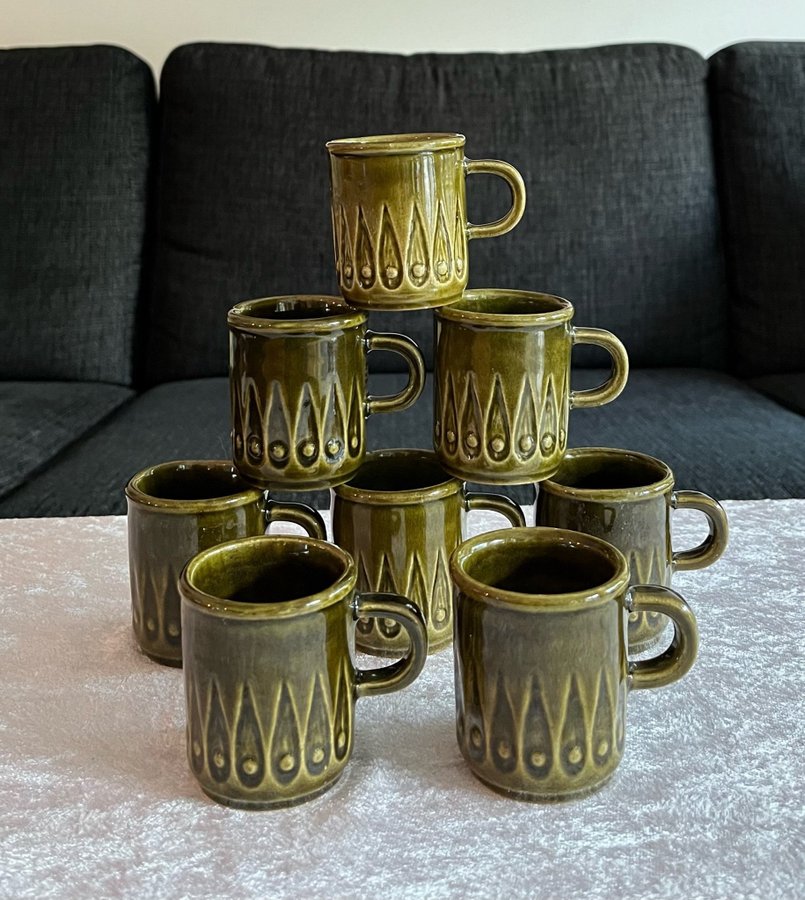 8 st glöggmuggar/espressomuggar vintage 60-70 tal