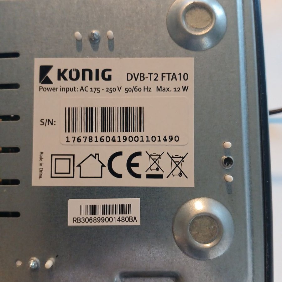 KONIG DVB-T2 FTA10 Digitalmottagare