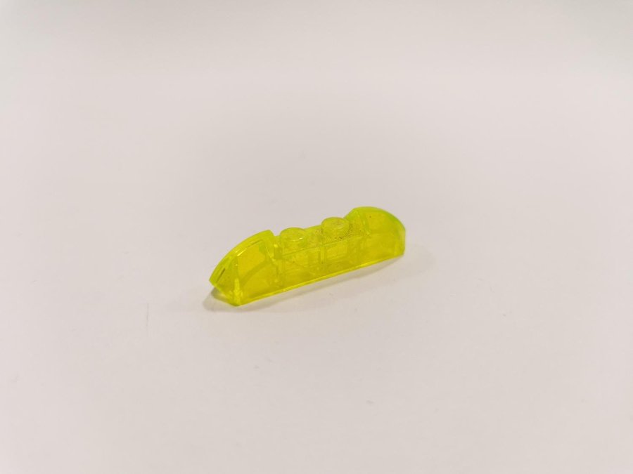 Lego - transparent - curved - 4x1 - part 40996 - gul (trans neon green)