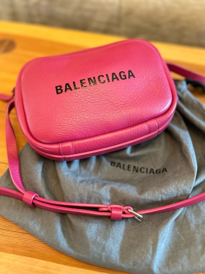 Balenciaga crossbody bag in dark pink leather