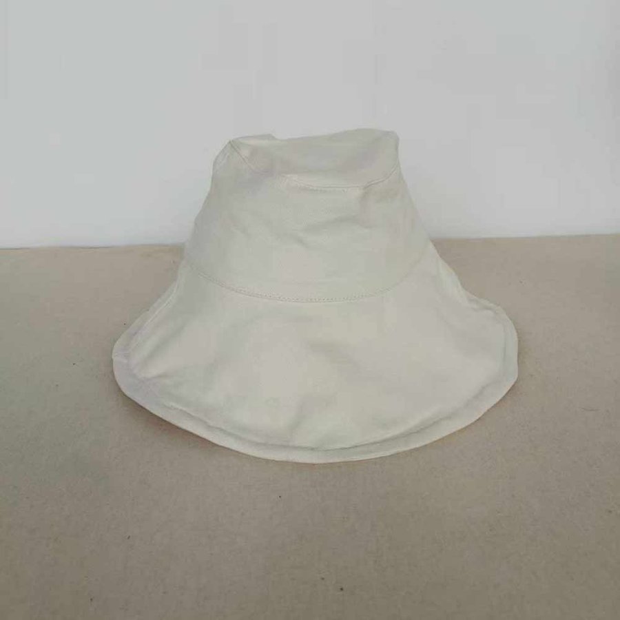 Wide Brim Cotton Bucket Hat, Beige Sun Hat, Summer Hat, Beach Hat, 52-54cm