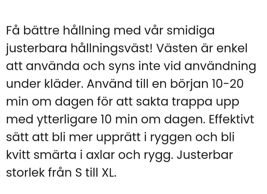 Justerbar Hållningsväst