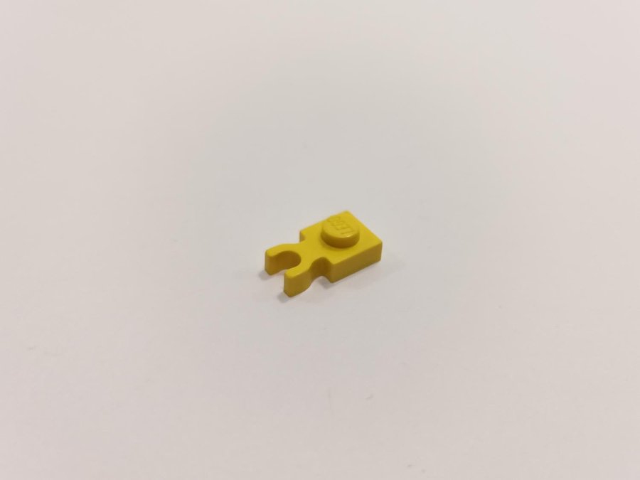 Lego - plate - 1x1 - clips - part 4085 - gul