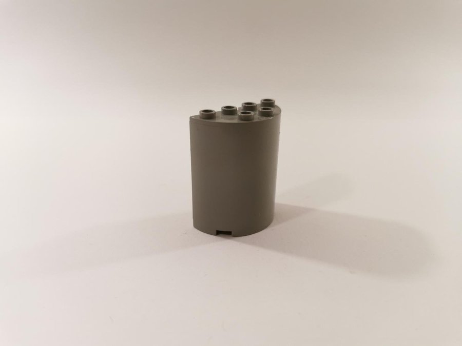 Lego - cylinder - halv - 2x2x4 - part 6259 - ljusgrå (old light gray)