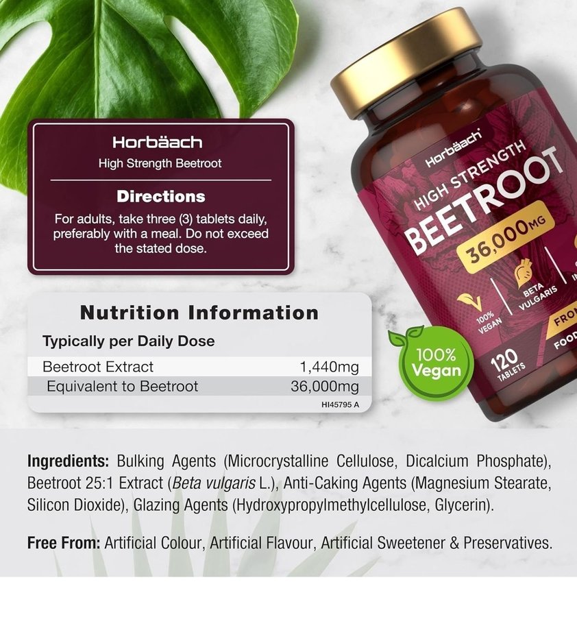 Horbäch High Strength Beetroot 36.000mg 120 tabletter