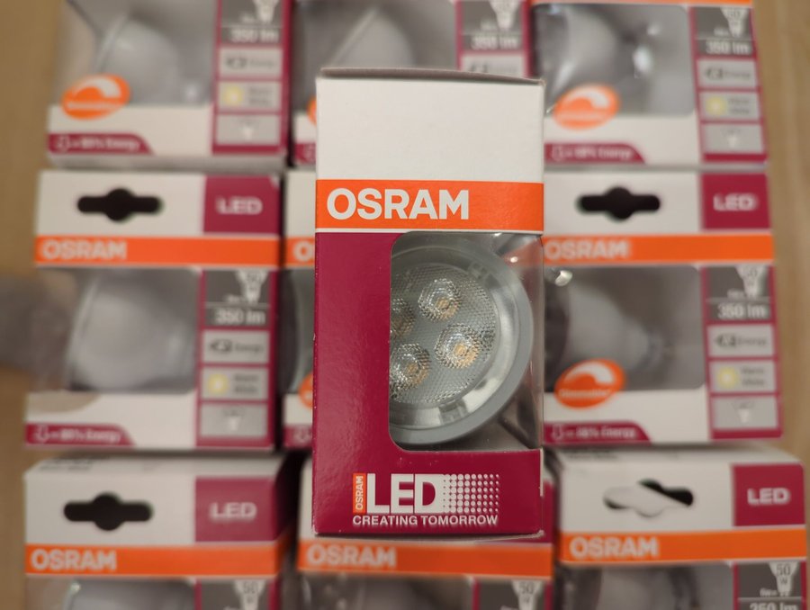 OSRAM LED PAR16 6W (50W) 36° Dimmable, 2700K, GU10, Varm vita, 46st, nya i box!