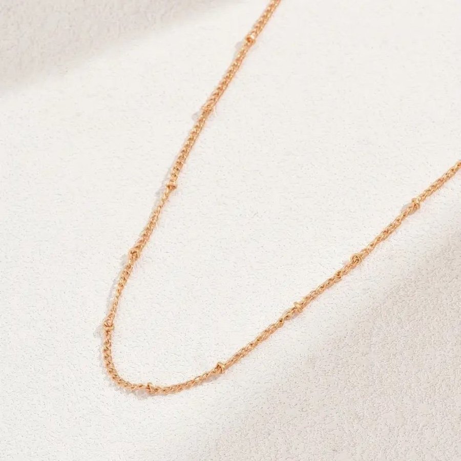 Minimalistisk 18K Guld Halsband med Guldpärlor | 18K Guldpläterad