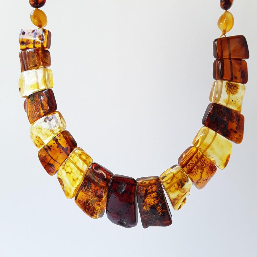 Baltic amber necklace multicolor gem Cleopatra style collar necklace jewelry