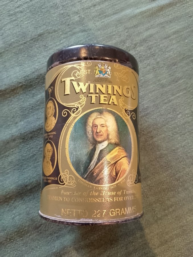 Plåtburk Twinings tea retro 1960-tal