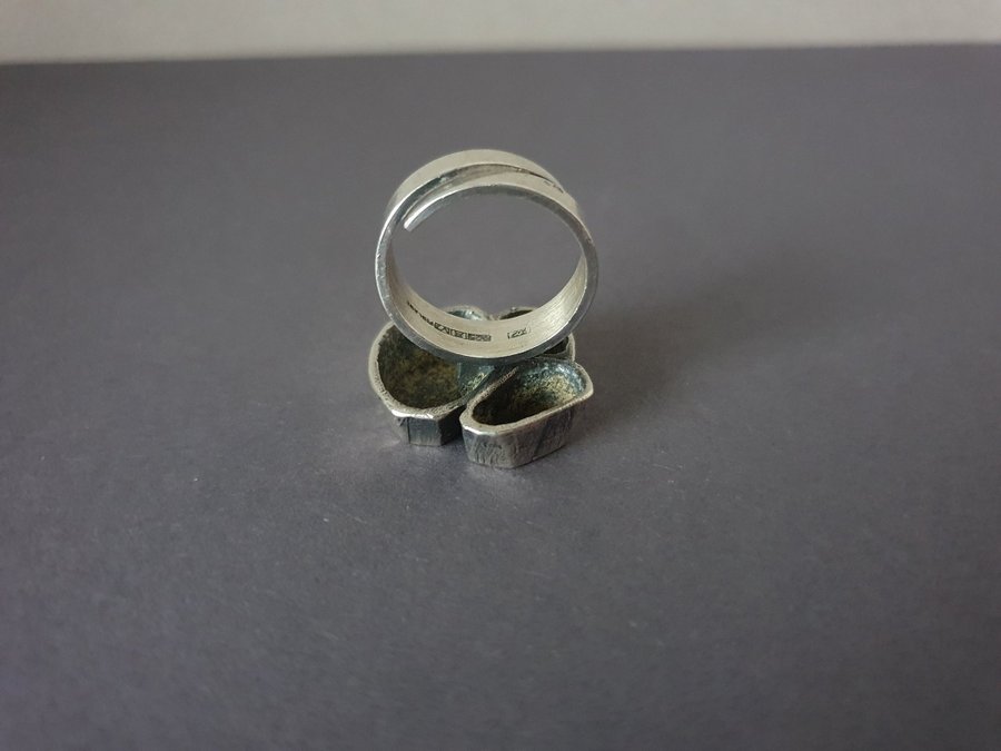 Silver Ring 925S Finland Str Ställbar Vikt 21,1 gr Stämplad