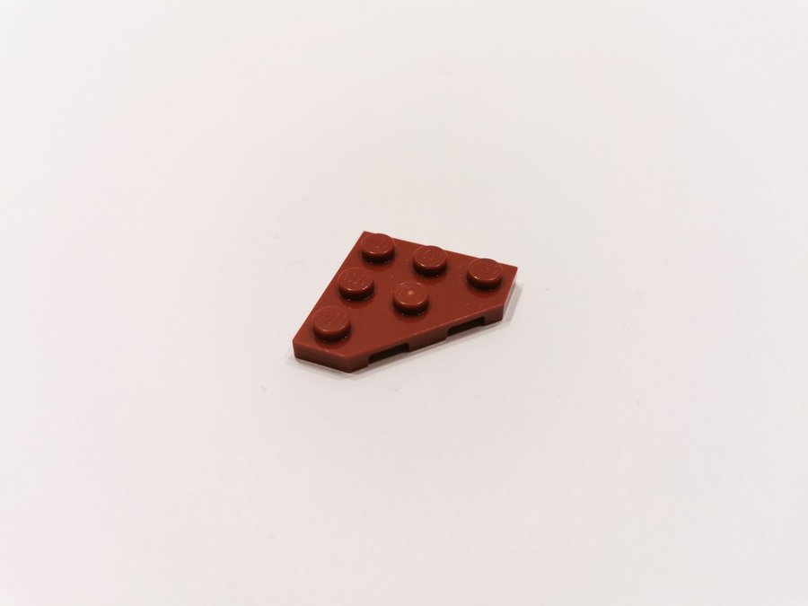 Lego - wedge - vinge - plate - 3x3 - part 2450 - vinröd (dark red)