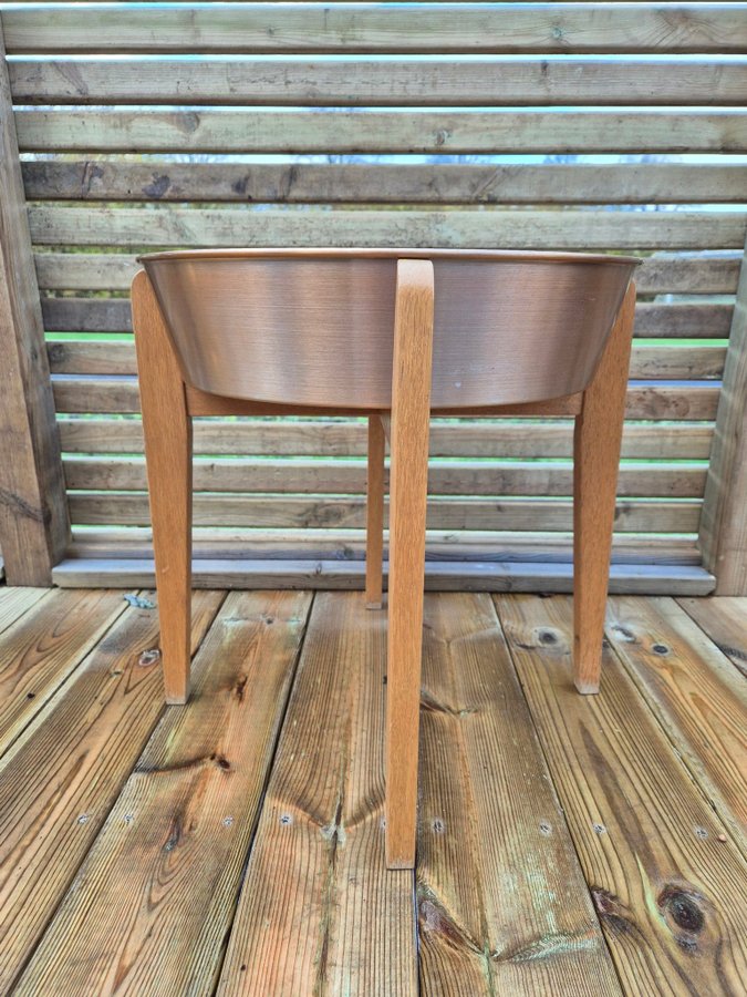 Blombord i teak/metall, 50/60-tal, retro