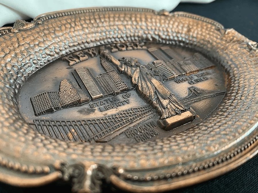 Vintage New York Souvenir Copper Plate