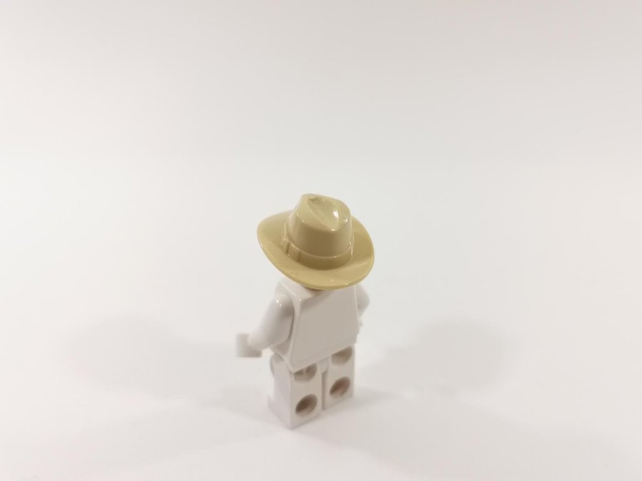 Lego - tillbehör - huvudbonad - cowboy - hatt - part 61506 - ljus biege (tan)